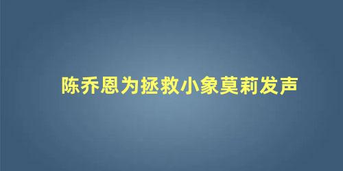 陈乔恩为拯救小象莫莉发声了吗(陈乔恩为拯救小象莫莉发声是哪一集)